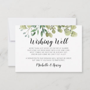 Rustic Elegant Greenery Wishing Well Card
