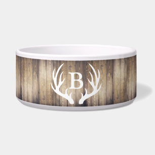 Rustic Elegant Light Wood & Antlers Monogram