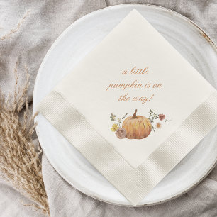 Rustic Elegant Little Pumpkin Fall Baby Shower Napkin