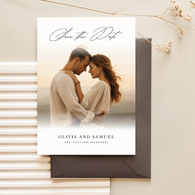 Rustic Elegant Luxury Photo Wedding Save The Date Invitation (Creator Uploaded)