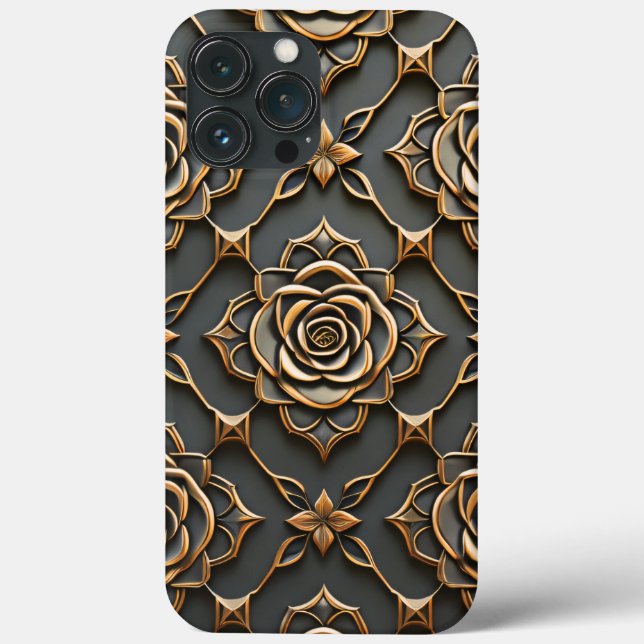 Rustic Elegant Metallic Rose Case-Mate iPhone Case (Back)