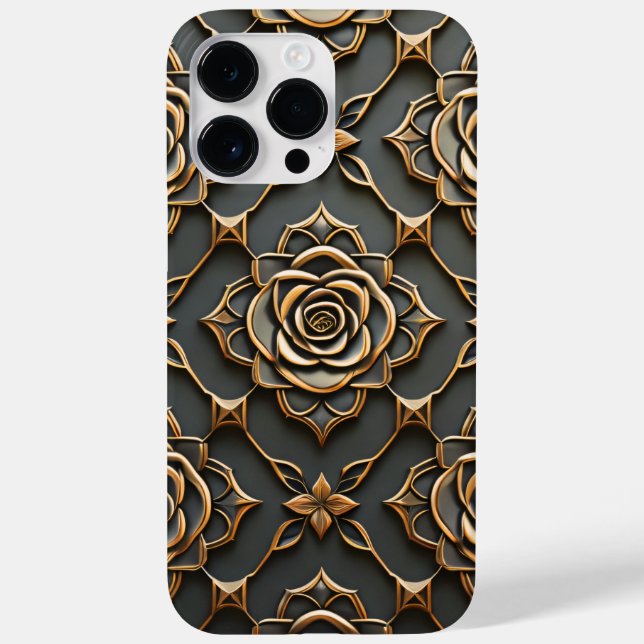 Rustic Elegant Metallic Rose Case-Mate iPhone Case (Back)