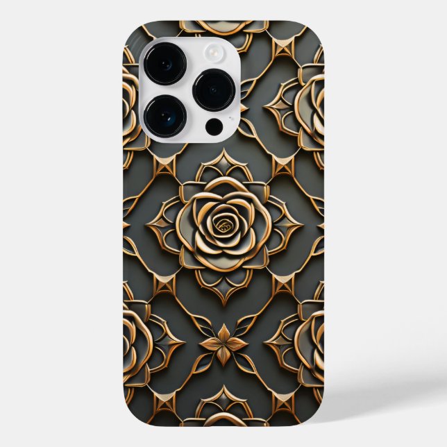 Rustic Elegant Metallic Rose Case-Mate iPhone Case (Back)