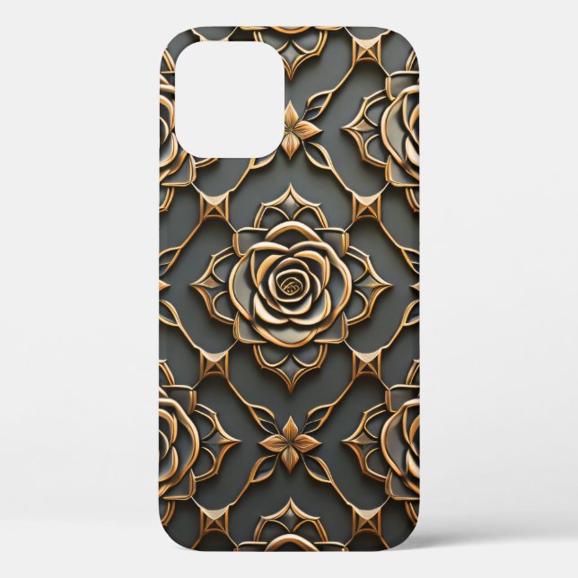 Rustic Elegant Metallic Rose Case-Mate iPhone Case (Back)