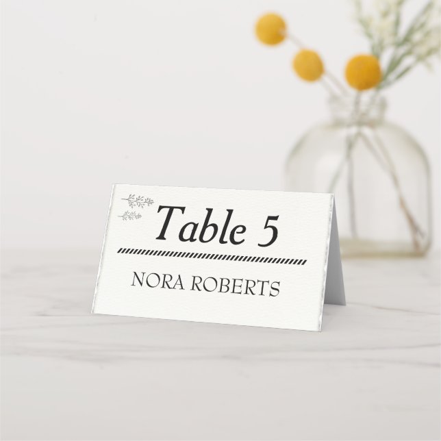 Rustic Elegant Minimalist Folded Place Card (Front)