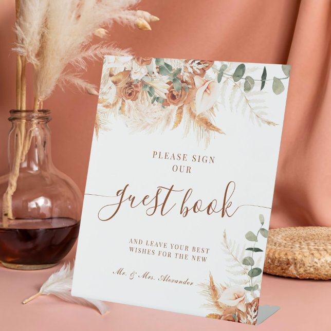 Rustic Elegant Modern Wedding Guest Book Sign (Creator Uploaded)