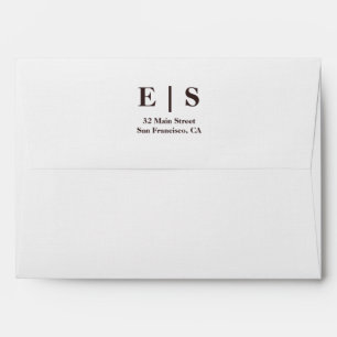 Rustic Elegant Monogram Wedding Envelope