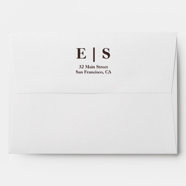 Rustic Elegant Monogram Wedding  Envelope (Back (Top Flap))