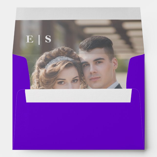 Rustic Elegant Monogram Wedding  Envelope (Back (Bottom))