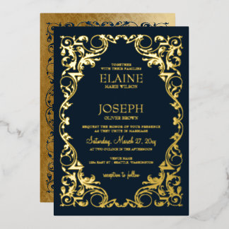 Rustic Elegant Navy and Gold Wedding 