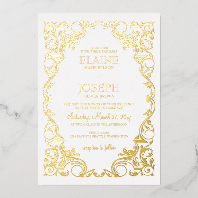 Rustic Elegant Ornate Frame Wedding  (Front)