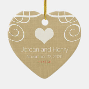 Rustic Elegant Personalised Photo Heart Ornament