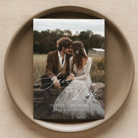 Rustic Elegant Photo Wedding Save the Date