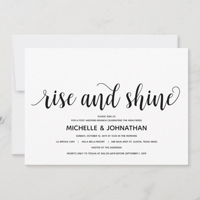 Rustic Elegant Post-wedding Invitation Card (Front)