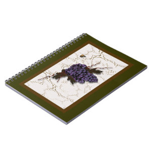 Rustic Elegant Purple Grapes Notebook