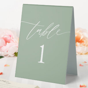 Rustic Elegant Sage Green Wedding Table Number