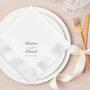 Rustic Elegant Script Wedding Napkin