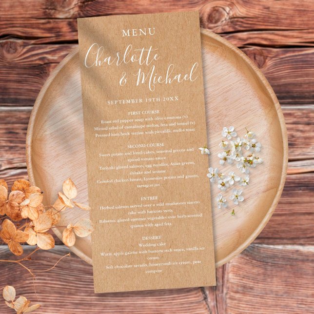 Rustic Elegant Signature Wedding Menu (Creator Uploaded)