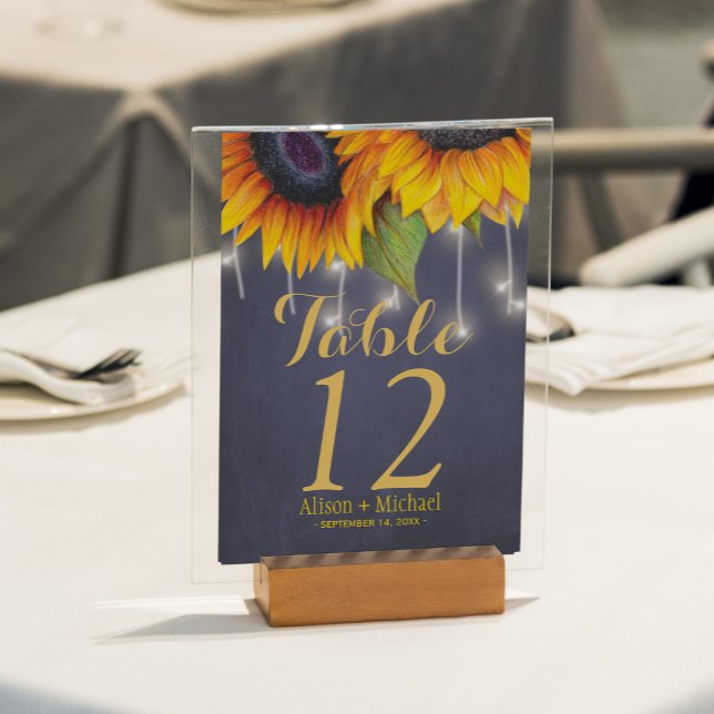 Rustic elegant sunflower fall wedding table number (Creator Uploaded)
