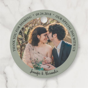 Rustic elegant thank you photo country wedding favour tags