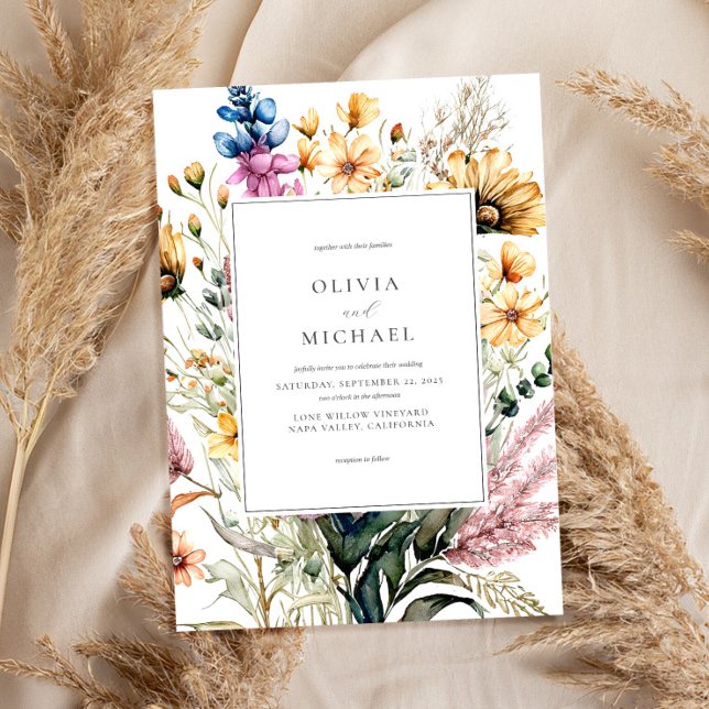 Rustic Elegant Watercolor Floral Invitation (Creator Uploaded)