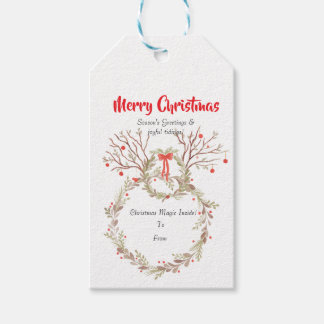 Rustic elegant watercolour Christmas Gift Tags