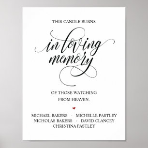 Rustic Elegant Wedding Memorial Table Candle Sign