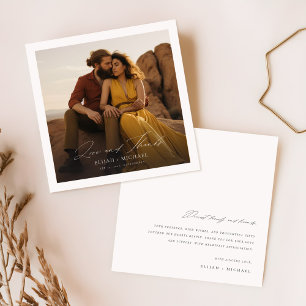 Rustic Elegant Wedding Photo Thank You Card