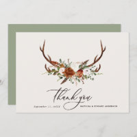 Rustic elegant wedding thank you rust sage green