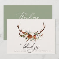Rustic elegant wedding thank you rust sage green