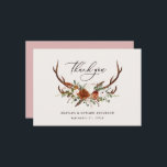 Rustic elegant wedding thank you rust stag card<br><div class="desc">Script elegant rustic modernwedding thank you rust,  terracotta,  sage green and blush pink botanical card. Part of a modern collection.</div>