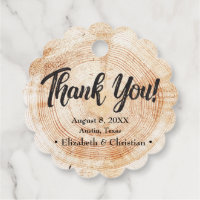 Rustic Elegant Wedding Wood Cut Thank You