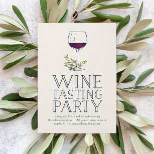 Rustic Elegant Wine Tasting Party Invitation