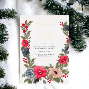 Rustic Elegant Winter Floral Watercolor Wedding