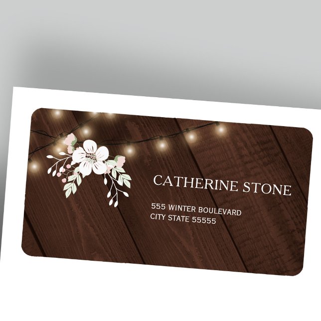 Rustic Elegant Winter Wedding | Barn Wood Label (Creator Uploaded)