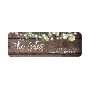 Rustic Elegant Wood Greenery Return Address Label