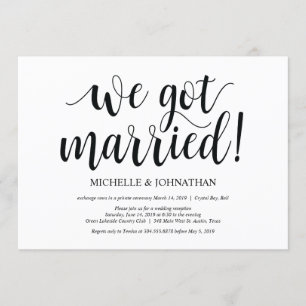 Rustic Elopement Reception Invitation Card
