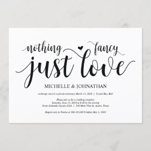 Rustic Elopement Reception Invitation Card