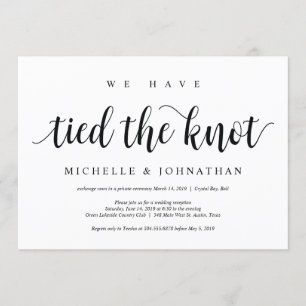 Rustic Elopement Reception Invitation Card