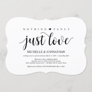 Rustic Elopement Reception Invitation Card