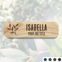 Rustic Employee Name Woodgrain Brown Staff ID