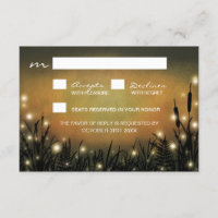Rustic Enchanted Forest Firefly Wedding RSVP Cards
