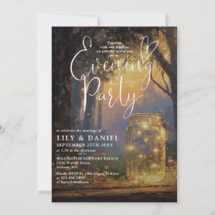 Rustic Enchanted Forest Mason Jar Evening Party Invitation