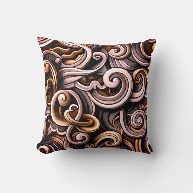 Rustic Energy Swirls  Cushion (Front)