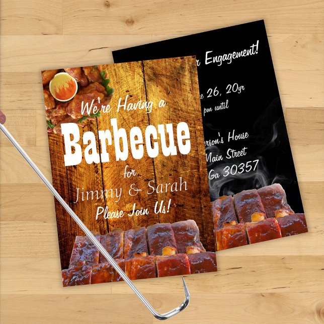 Rustic Engagement BBQ Party Invitation (Creator Uploaded)
