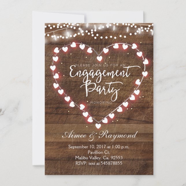 Rustic Engagement Party Invitation (Front)