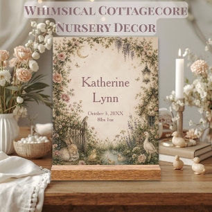 Rustic English Countryside Baby Birth Announcement Acrylic Sign