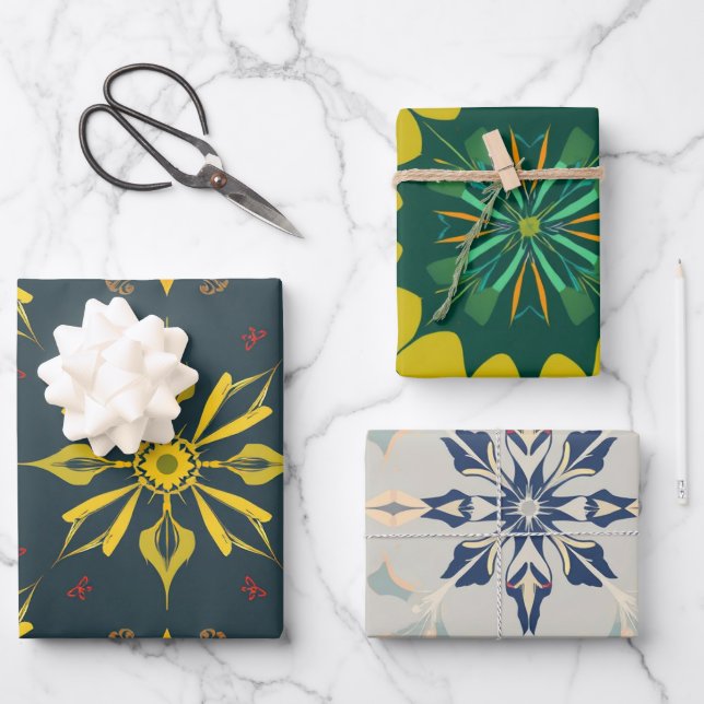 Rustic English Folk Plaid Gift Wrap (Front)