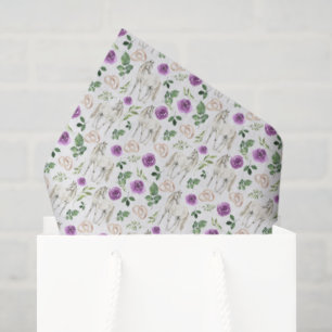 Rustic Equestrian Floral Purple Tissue Paper