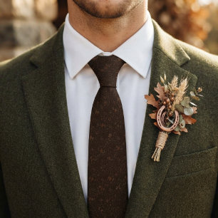 Rustic Equestrian Horseshoe & Oak Leaf Tie